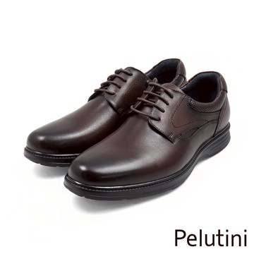 【Pelutini】經典輕量氣墊舒適綁帶德比鞋 深棕色(PE2009-DBR)