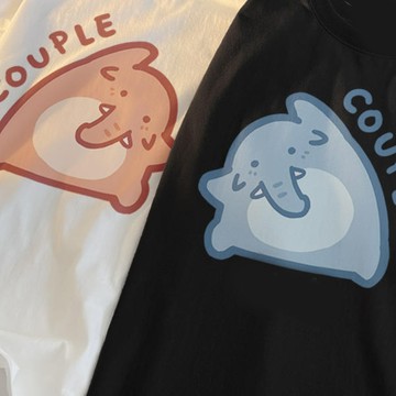 couple對象 現貨 情侶裝 潮T 班服 純棉 情侶t 萌寵 短T 【Y0935】快速出貨 加大尺寸 客製化 S~XL