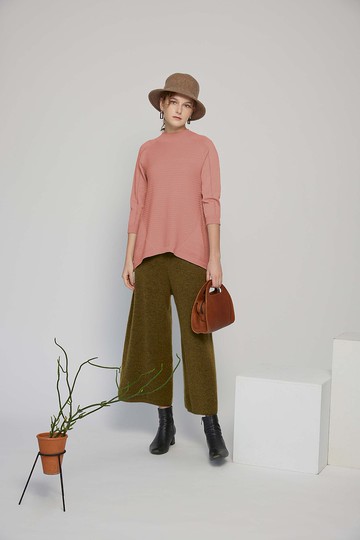 傘擺側波紋上衣_粉 (21W2SH02)