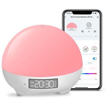 新款白噪音睡眠儀嬰兒哭聲檢測七彩音樂睡眠燈音箱智能助眠儀