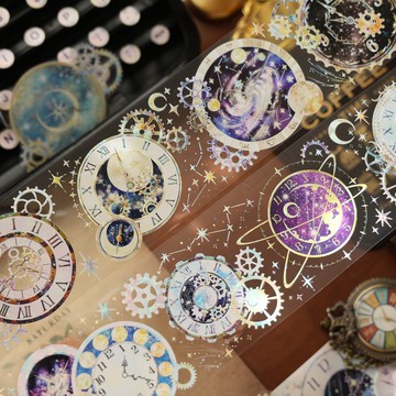 壹洱文創第 16 期新品現貨【鐘錶齒輪】和紙膠帶貝殼光手賬 PET 星空