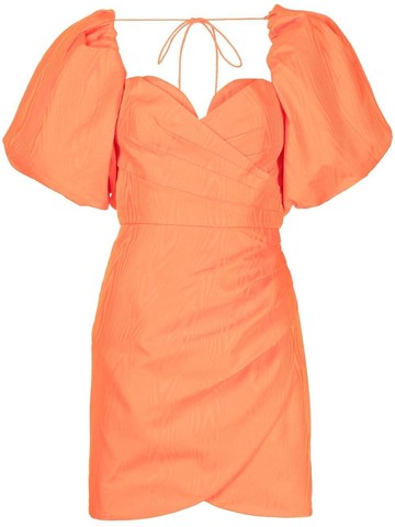 Rebecca Vallance - Carmelita puff-sleeve minidress - women - Polyester - 12 - Orange