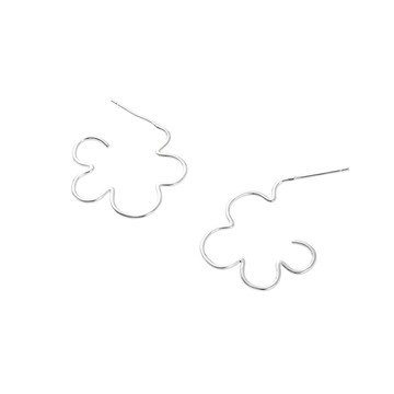 [純銀] 花綻銀漾耳環 / Silver Blossom Earring