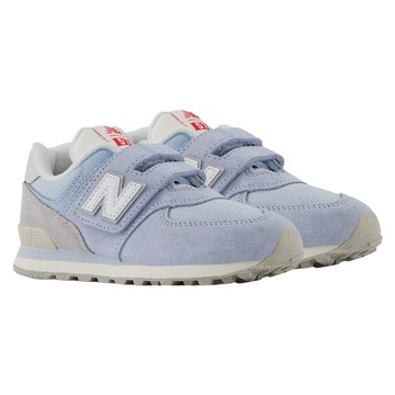New Balance 兒童款 574 HOOK & LOOP W楦運動鞋 PV574BKK  淺藍色  20 cm