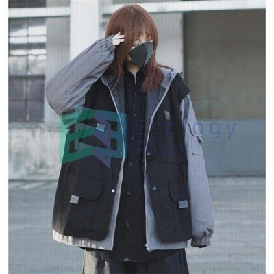 マウンテンパーカー レディース 切替 ジャンパー 重ね着風 フード 秋物 ジャケット 春 カジュアル アウター 通販 Lineポイント最大get Lineショッピング