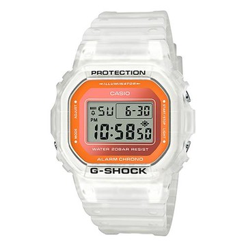 【CASIO 卡西歐】G-SHOCK 半透明螢光材質 礦物玻璃 防水200米 耐衝擊構造(DW-5600LS-7)