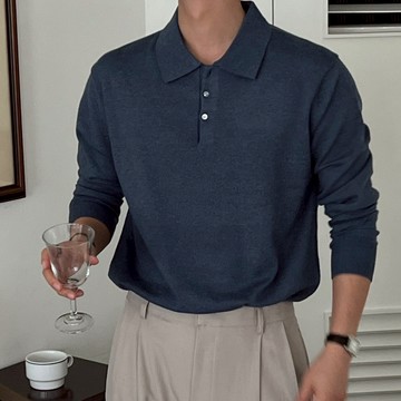 正韓現代感舒適翻領三粒扣針織上衣 17色 YUPPIE 預購商品 1118