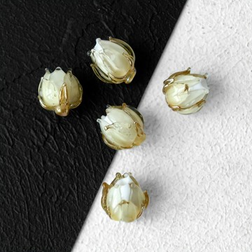 琥珀黃花蕾玫瑰燈工珠手工穆拉諾玻璃 1 件