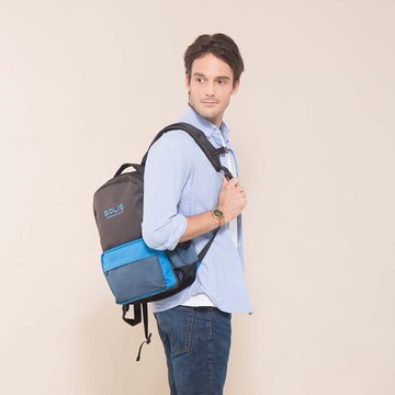 Solis Ones系列13吋電腦後背包-鵲灰藍-可套行李箱拉桿