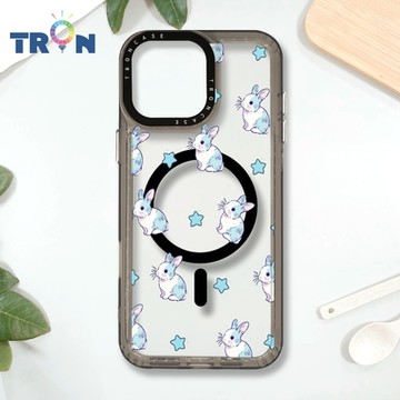 TRON IPHONE 16 PRO MAX 手繪小兔子透明殼 MAGSAFE 磁吸 防摔 太空殼 透黑 手機殼