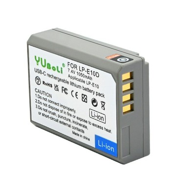 Type-c接口帶電量顯示LP-E10D適用于佳能1300D1100D1200D相機電池【Snowbelle優選】