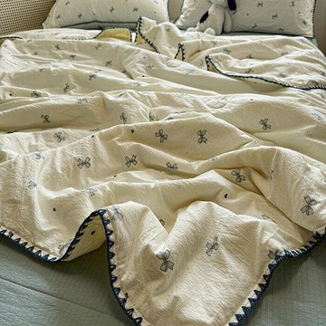 床包組 三件組 四件組  床單被套枕套床包 家用寢具ins風A類夏季新款親膚超柔針織棉夏被四件套床單夏涼被空調被床品