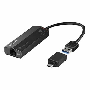 バッファロー 2.5GbE対応 USB LANアダプター TypeAtoC変換コネクタ付属 LUA-U3-A2G C