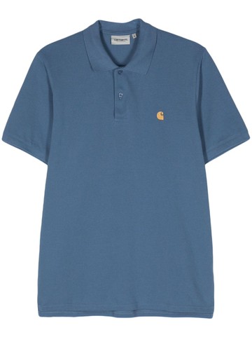 Carhartt WIP - logo-embroidered cotton polo shirt - men - Cotton - S - Blue