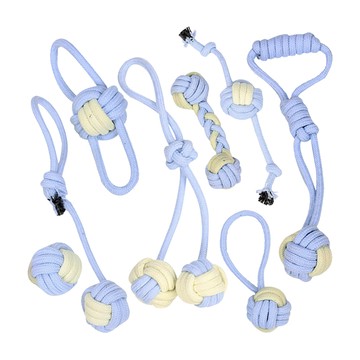 DING DONG PET 毛線球玩具8件組  30.5cm  藍色  1套