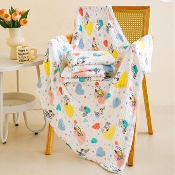 史努比嬰兒泡泡紗純棉浴巾6層紗寶寶純棉新生兒紗布浴巾柔軟