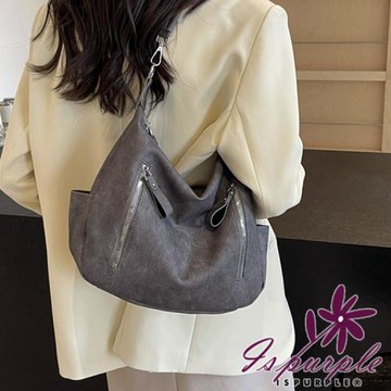 【iSPurple】通勤必備*肩背斜背拉鍊手提包/顏色可選