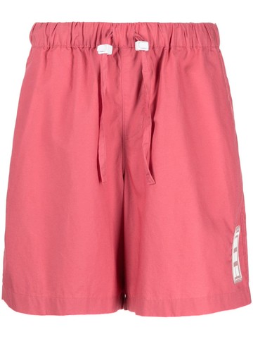 ROMEO HUNTE - logo-patch cotton shorts - unisex - Cotton - S - Pink