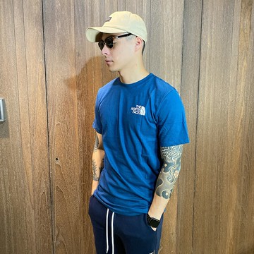 美國百分百【The North Face】T恤 TNF 短袖 T-shirt 北臉 小logo 男 寶藍 BP39
