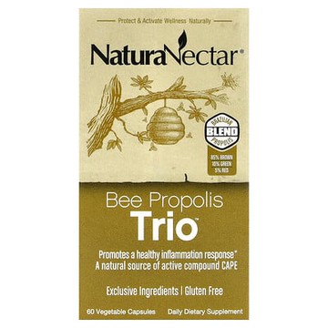 NaturaNectar, Bee Propolis Trio™，60 粒素食膠囊