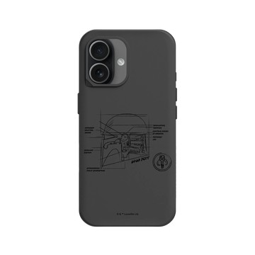 iPhone 17 SolidX 黑 - 迪士尼-星際大戰 Star Wars - 波巴費特-線稿風格白