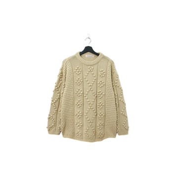 Back to Green-復古毛衣 卡其 半立體球球 ws-13 vintage sweater