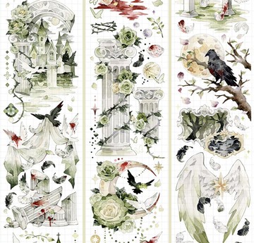 銜羽渡鴉 物語のセンス PET 紙膠帶 貝殼光 10米卷