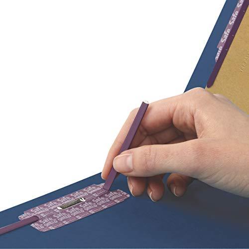 Pressboard End Tab Classification Folders, Letter, Six-Section, Dark Blue,