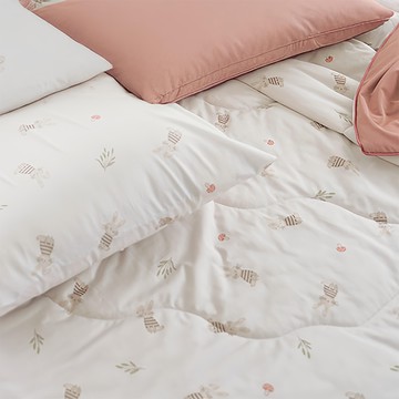 BUHO 布歐 激凍冰紗涼被  枕套 + 雙人竹纖維冰紗涼被三件組  180 x 200cm  兔兔蘑菇屋