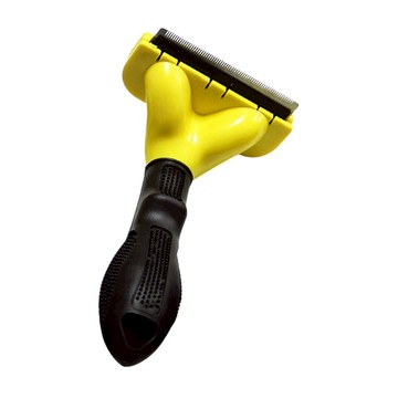 寵物夢工廠 一鍵除毛梳 L 15 x 10cm  黃色 + 黑色  1支