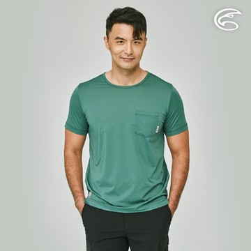 ADISI 男合撚超細纖維抑菌短袖口袋圓領T AL2311083 (M-2XL) 鼠尾草葉
