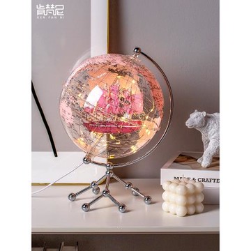 創意透明地球儀擺件輕奢高檔現代家居酒柜書房桌面客廳家居裝飾品