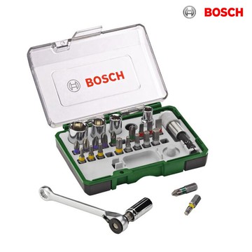 德國BOSCH博世 27件式棘輪起子頭組 螺絲起子頭 套筒 套筒接桿 棘輪扳手 2607017160