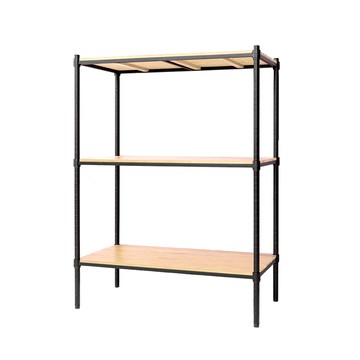 【dayneeds】松木90x45x120公分三層烤黑原木板收納層架