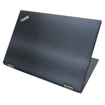 【Ezstick】Lenovo ThinkPad X13 YOGA 筆電機身貼｜黑色卡夢紋｜上蓋+鍵盤週圍+底部貼