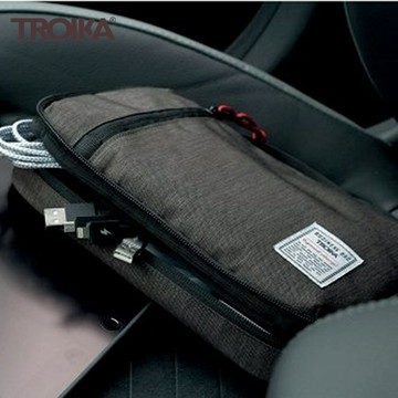 耀您館★德國TROIKA商務品味19x26cm防水3C電子產品科技收納包BBG54/GY旅行出差商務包適耳機充電線【APP下單點數4倍送】