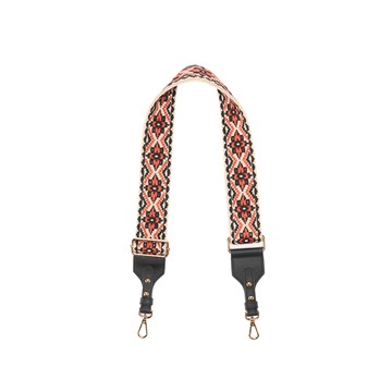 【造型背帶】可調式肩背帶 - 波西刺繡（黑）