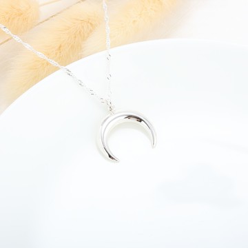 【Angel & Me】相思 月牙 (大) Crescent Moon s925 純銀 項鍊 情人節 生日 禮物