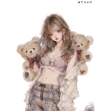 【3 月新款 2】07-095-0005 人物貼紙 動物與少女蕾絲