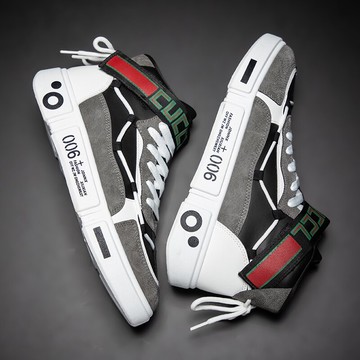 新款秋季男鞋子板鞋潮流百搭男士運動高幫鞋韓版老爹休閑潮鞋