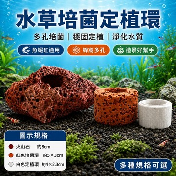 水草定植環 水草陶瓷環 火山石水草定植 水草固定 水草籃 種植籃 培菌環 濾材 過濾環 陶瓷環 水草