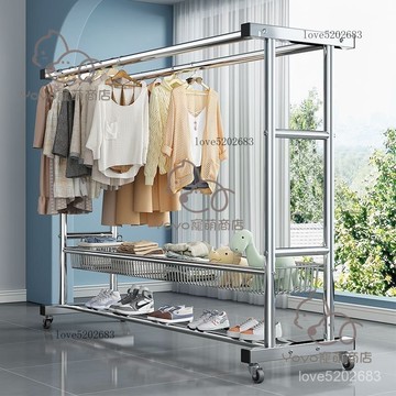 宅配免運😊家用室外掛衣架雙桿曬被子雙桿晾衣架晾衣陽臺室內落地無障礙衣架 衣架