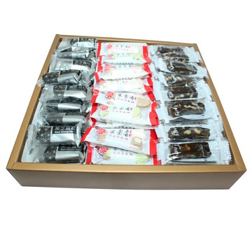采棠肴鮮餅鋪-綜合禮盒(D)-牛軋糖半斤+芝麻糖半斤+南棗核桃糕半斤