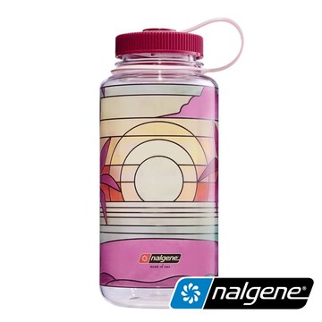 【美國 Nalgene】寬口水壺1000c.c河流 彩繪玻璃系列(Sustain)『日落』682023-0215 戶外 露營 登山 隨身水壺 環保水壺 運動水壺 輕量水壺