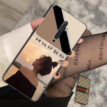適用opporeno2z手機殼補妝小鏡子網紅女款Reno2時尚簡約ins風奢華renoz保護套OPPO全包防摔RENO潮牌男玻璃殼