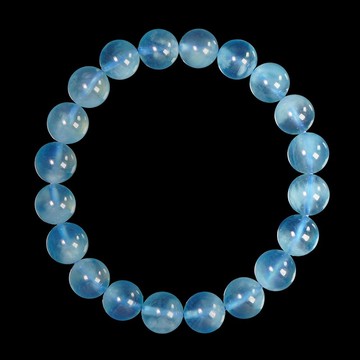 【正佳珠寶】海藍寶 頂級冰質深藍 9mm 海藍寶手珠