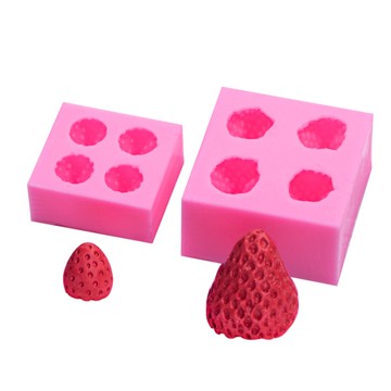 草莓造型模具 4連 草莓大小號模具 香薰蠟燭模具 手工皂模具 N0213