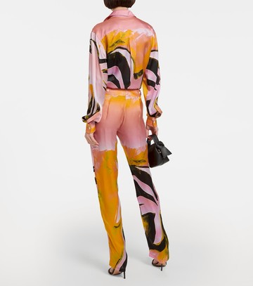 Louisa Ballou Cruise printed straight silk pants