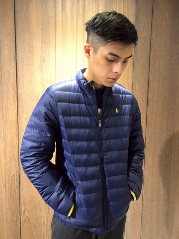 美國百分百【Ralph Lauren】外套 RL 小馬 輕羽絨 輕薄 透氣 雙色 防風 風衣 夾克 藍色 S號 J500