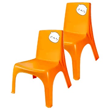 百貨King 小比比椅 Set 2 PP材質兒童椅  32 x 33 x 44cm  橘色